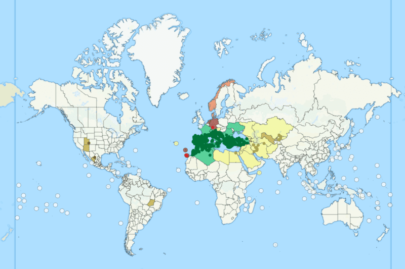 Pheidole pallidula map