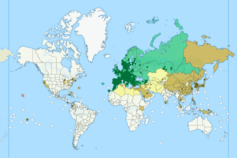 Formica cinerea map