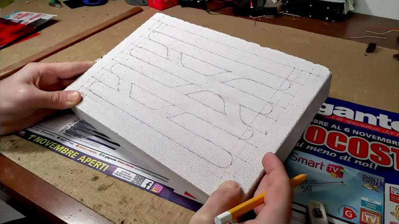 Drawing the chambers of a diy ytong ant nest