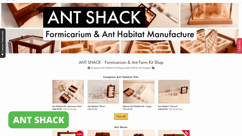 Ant Shack home page